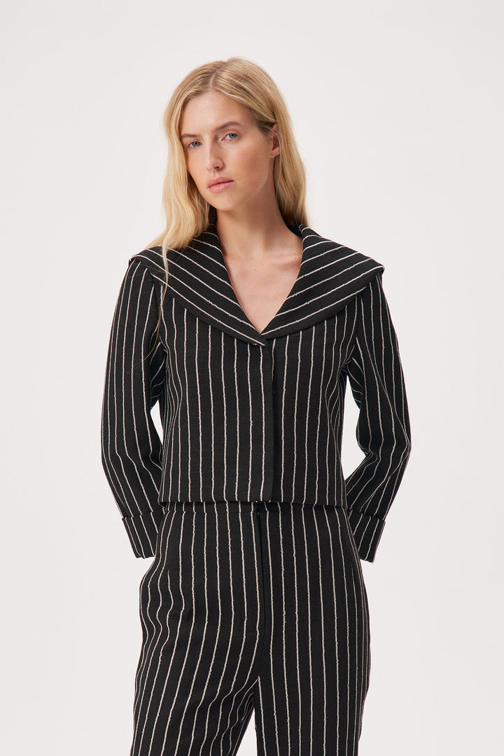 Жакет из льняной ткани в полоску