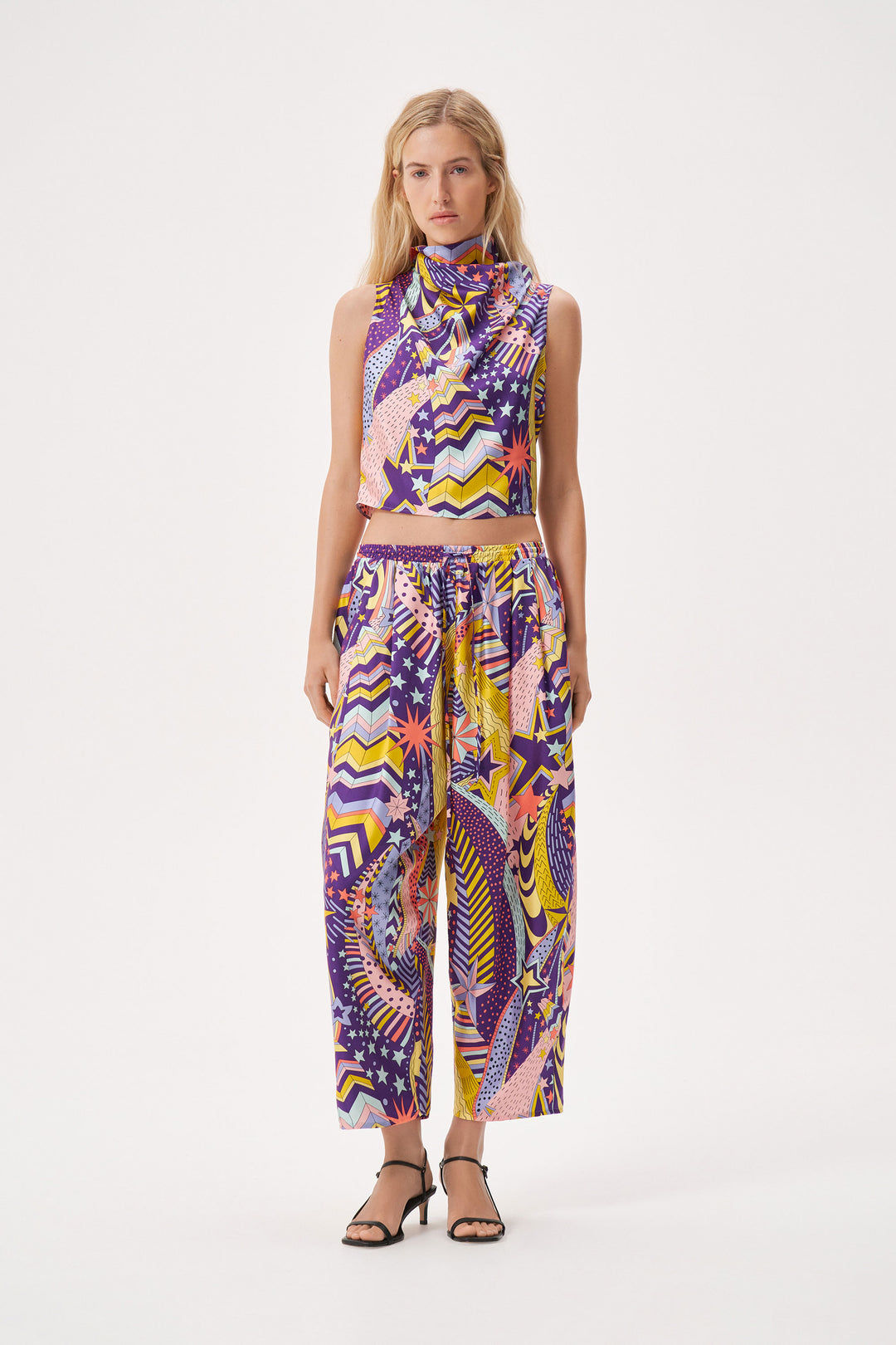Широкие брюки с принтом из шелка Liberty