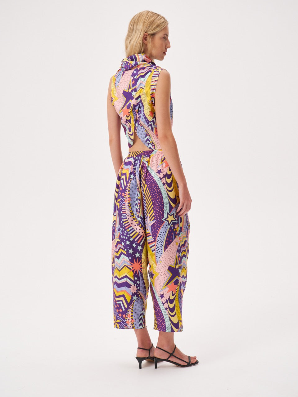 Широкие брюки с принтом из шелка Liberty