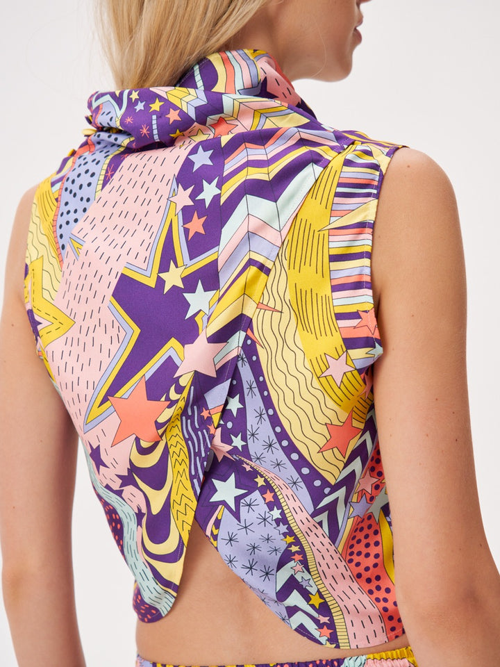 Топ без рукавов с принтом из шелка Liberty