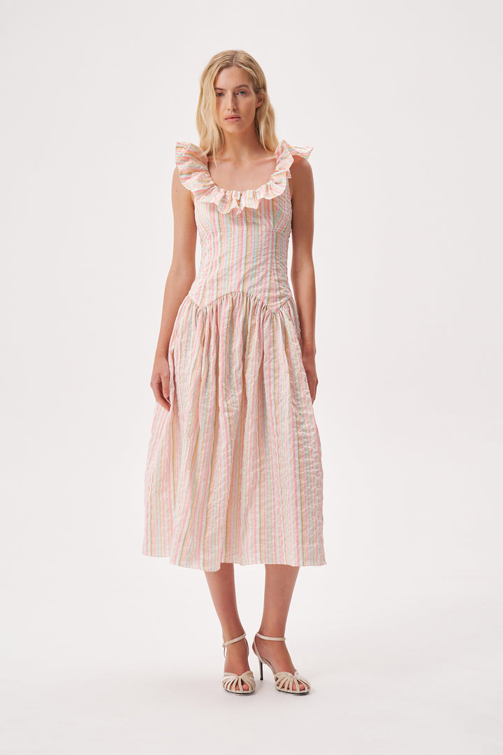 Платье в полоску из хлопка