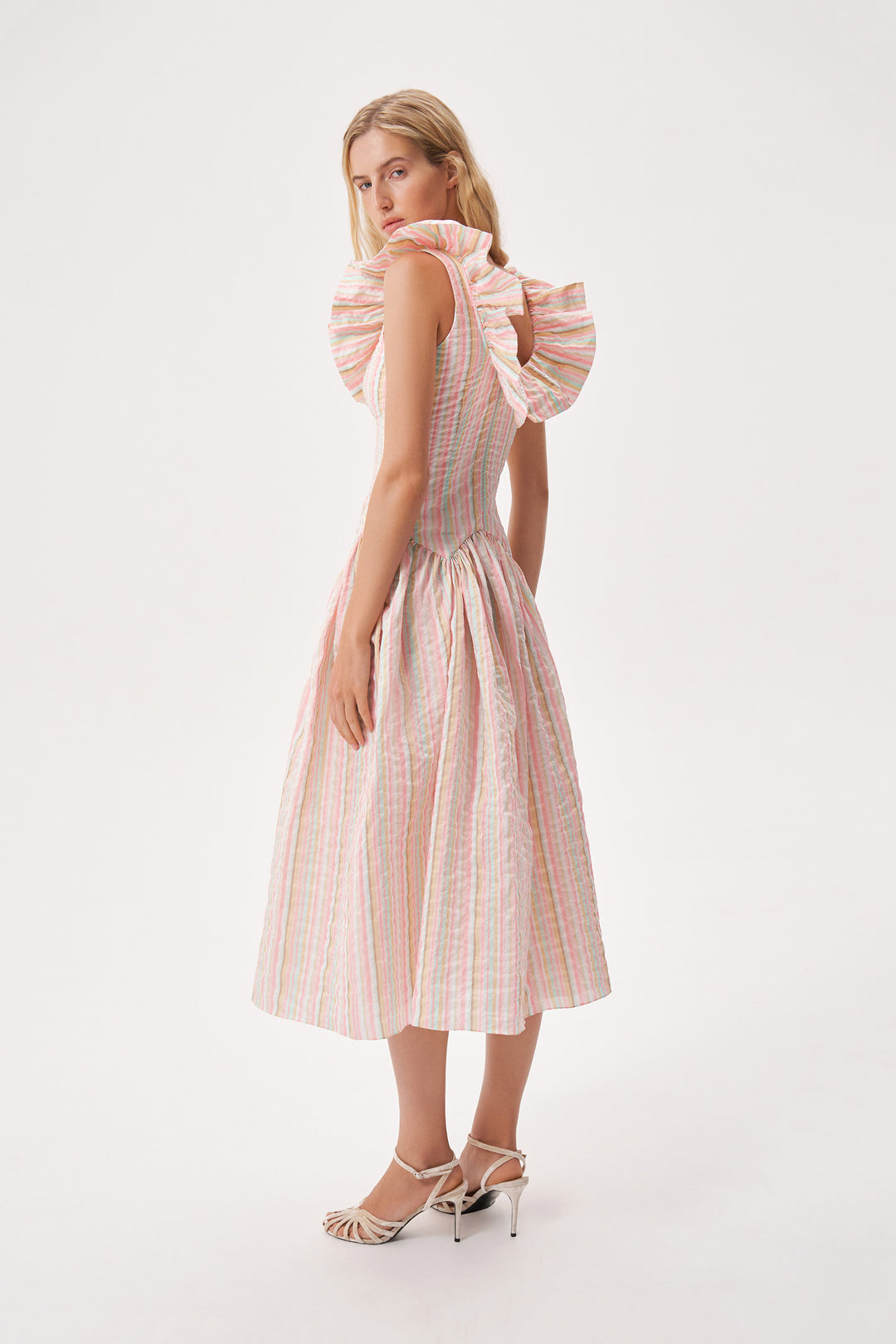 Платье в полоску из хлопка