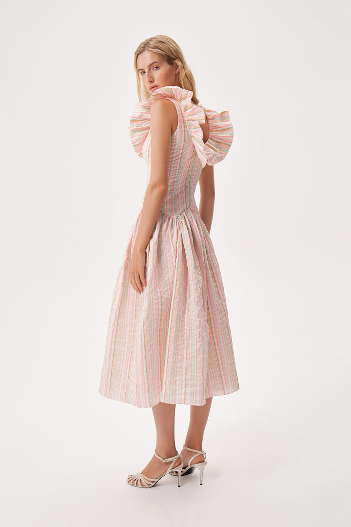 Платье в полоску из хлопка