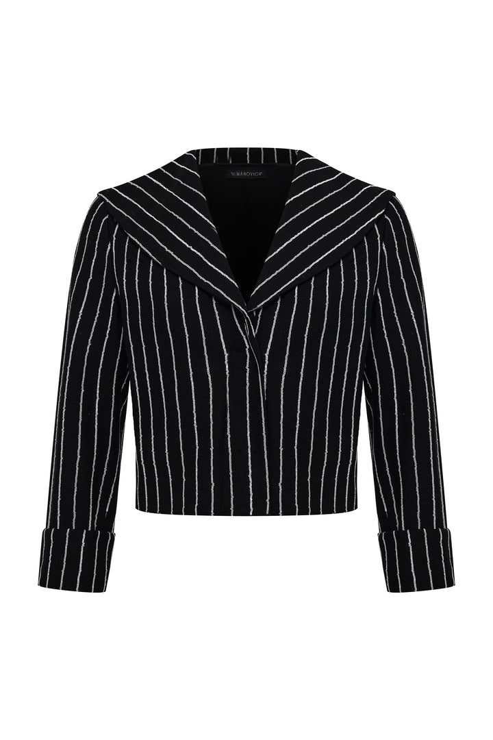 Жакет из льняной ткани в полоску