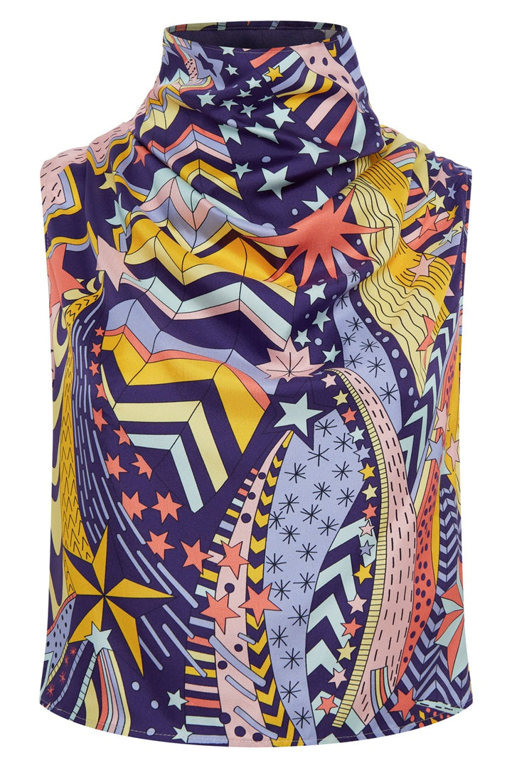 Топ без рукавов с принтом из шелка Liberty