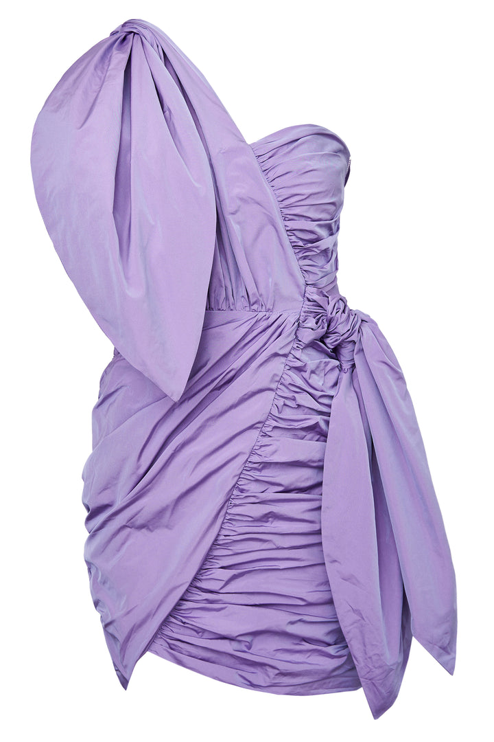 Платье из тафты с декоративными узлами