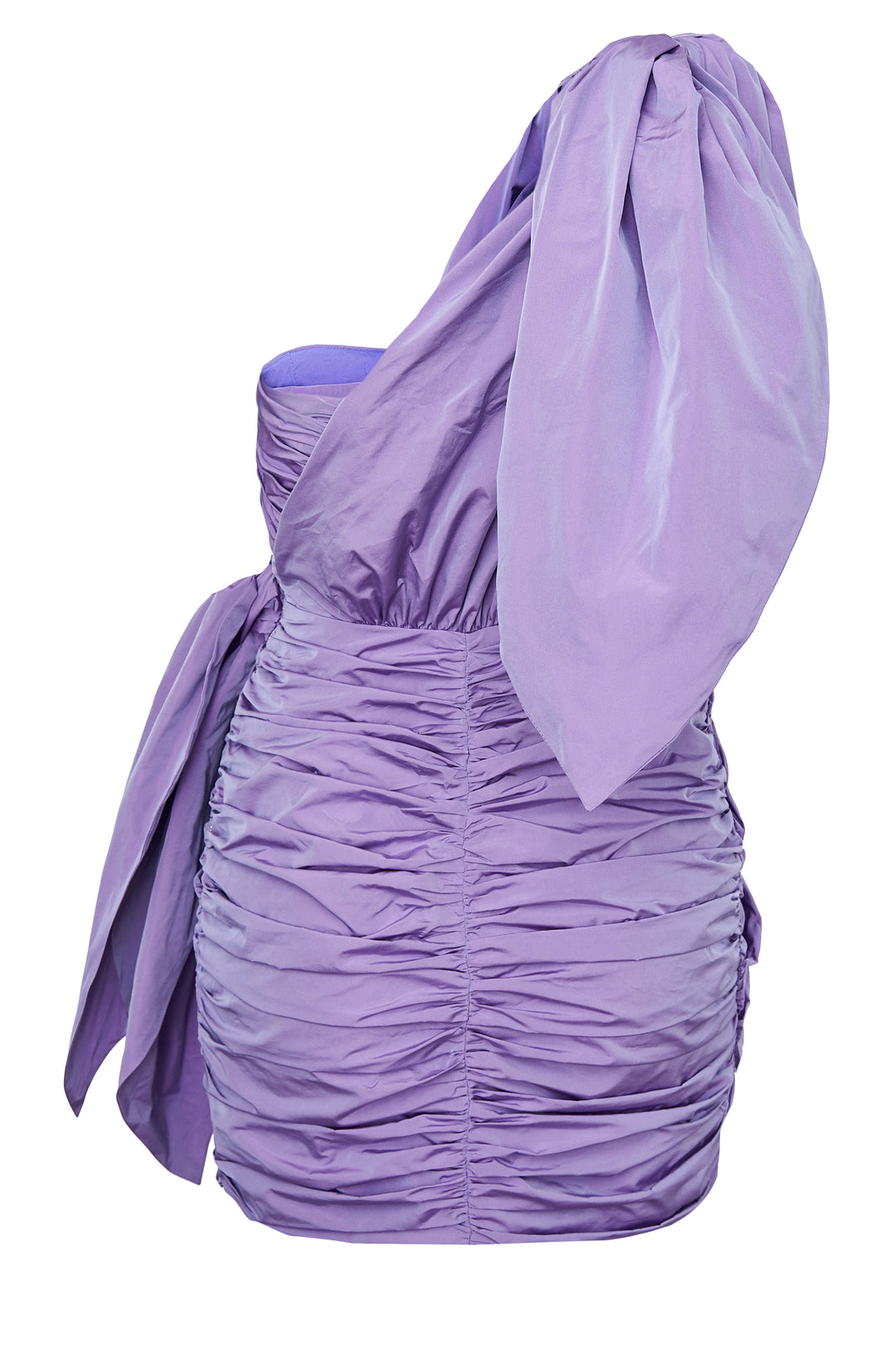 Платье из тафты с декоративными узлами