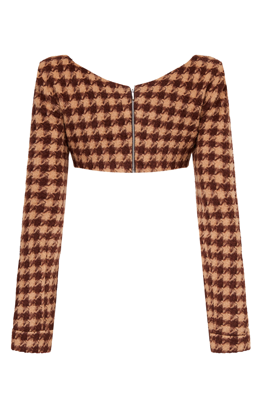 Топ в клетку с длинными рукавами