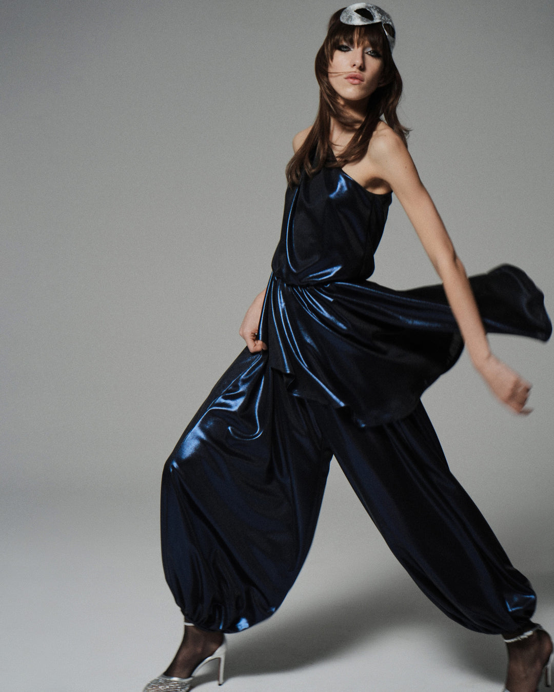 Шаровары из трикотажа с металлизированным покрытием