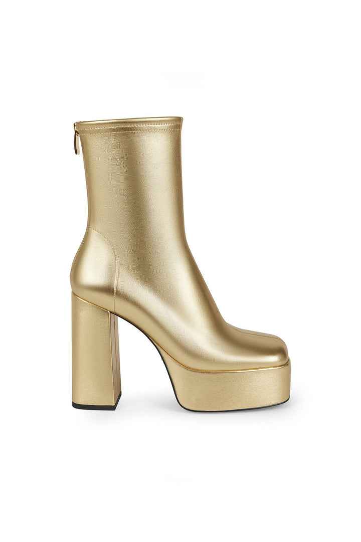 Женские демисезонные ботильоны в цвете металлик EKONIKA × KALMANOVICH