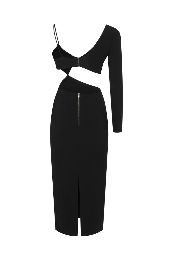 Платье из крепа с одним рукавом