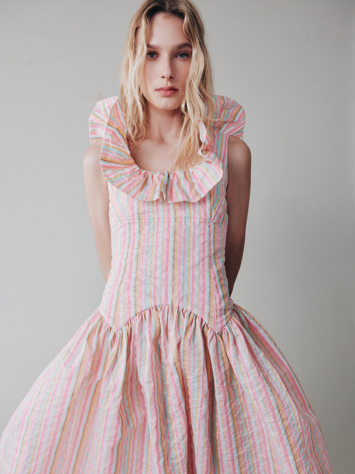 Платье в полоску из хлопка