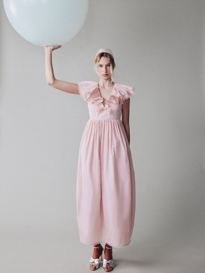 Платье из тафты с оборкой