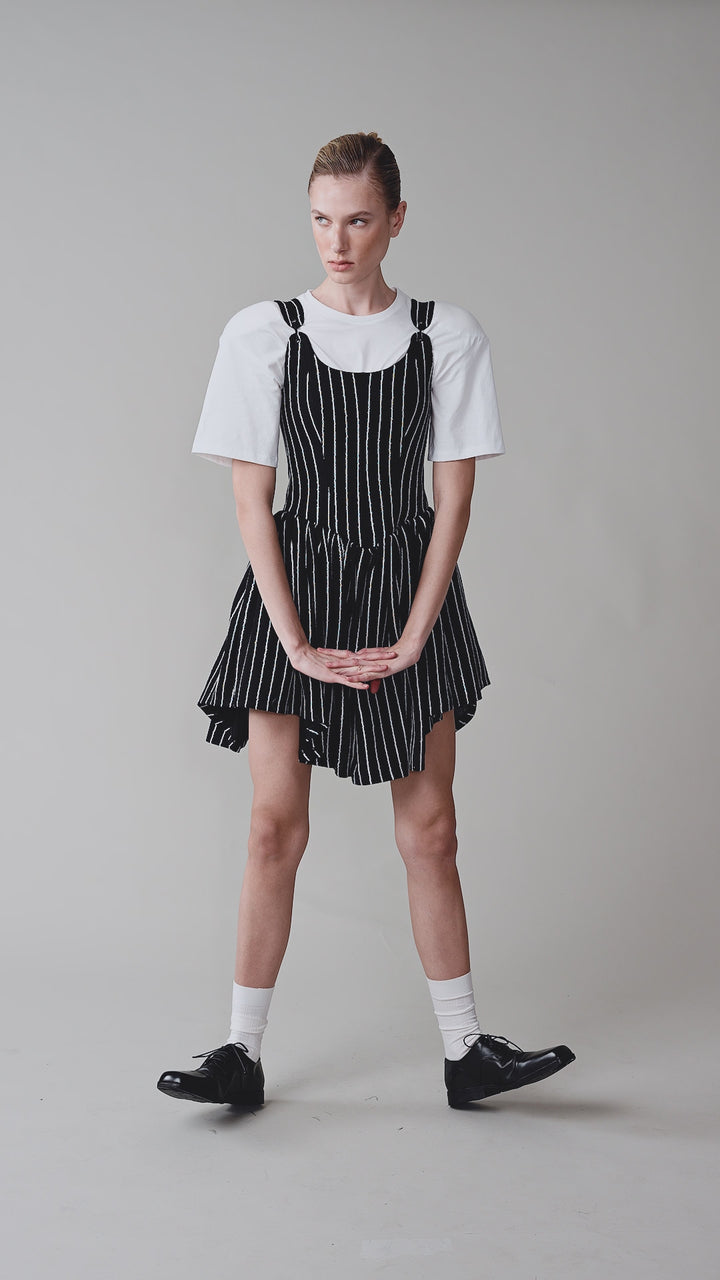 Платье из льняной ткани в полоску