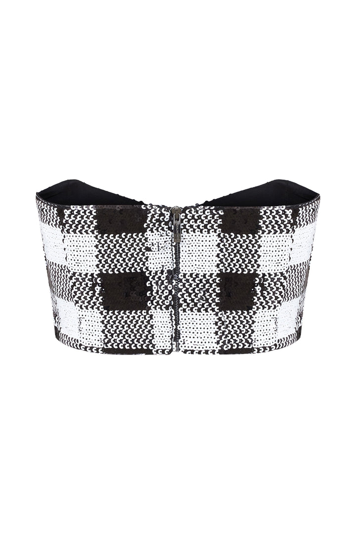 Топ-бюстье из ткани, расшитой пайетками