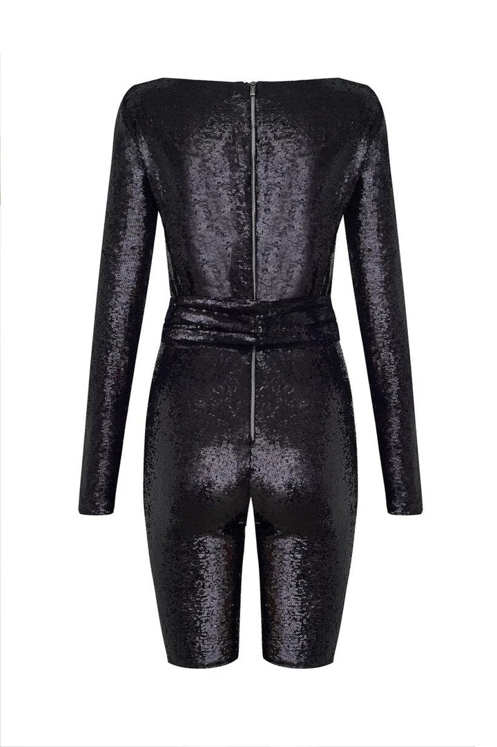 Комбинезон из ткани с пайетками