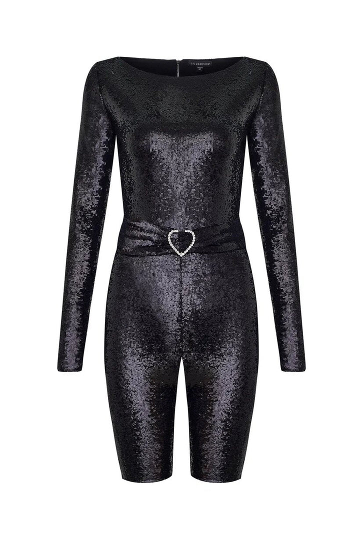 Комбинезон из ткани с пайетками